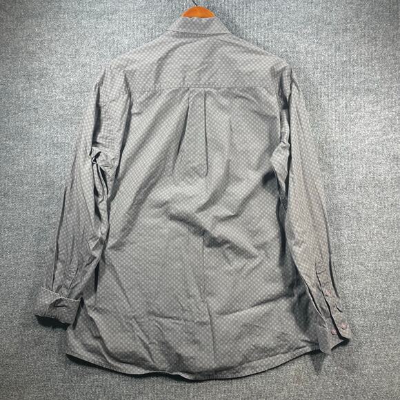 Cinch Button Down Western Shirt Men's Large Gray Geometric Allover Cowboy - Picture 9 of 10